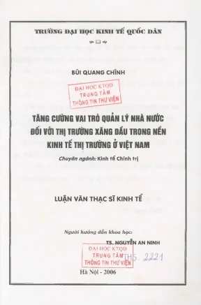 Tăng Cường Vai Trò Quản Lý Nhà Nước Trong Thị Trường