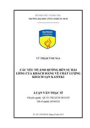 Các Yếu Tố Ảnh Hưởng Đến Sự Hài Lòng Của Khách Hàng Tại