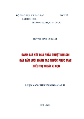 Đánh Giá Kết Quả Phẫu Thuật Nội Soi Thoát Vị Bẹn