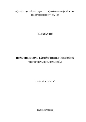 Hoàn thiện công tác bảo trì hệ thống công trình trạm bơm