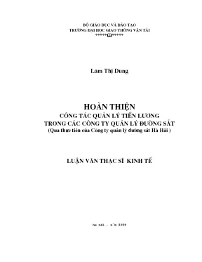 Quản lý tiền lương trong ngành đường sắt: Thực trạng và