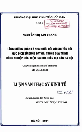 Tăng Cường Quản Lý Nhà Nước Trong Chuyển Đổi Mục Đích Sử