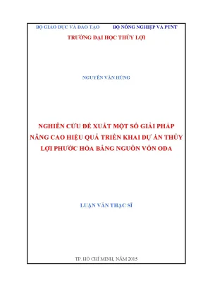 Giải Pháp Nâng Cao Hiệu Quả Dự Án Thủy Lợi Phước Hòa