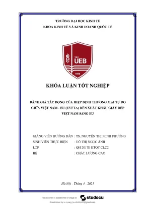Đánh Giá Tác Động Của Hiệp Định Thương Mại Tự Do EVFTA