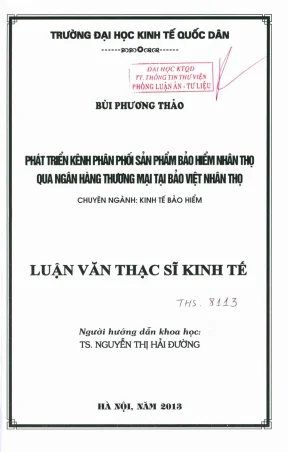 Phát Triển Kênh Phân Phối Sản Phẩm Bảo Hiểm Qua Ngân 
