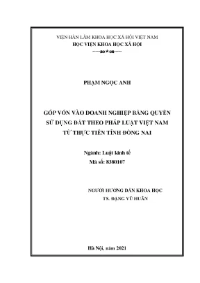 Góp Vốn Bằng Quyền Sử Dụng Đất Vào Doanh Nghiệp Tại Đồng Nai