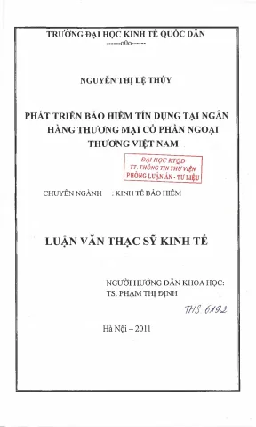 Phát Triển Bảo Hiểm Tín Dụng Tại Ngân Hàng Thương Mại 