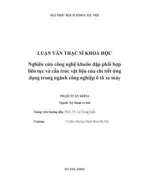Nghiên cứu công nghệ khuôn dập liên tục trong ngành ô tô