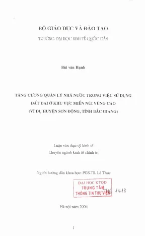 Tăng Cường Quản Lý Nhà Nước Trong Việc Sử Dụng Đất Đai Ở