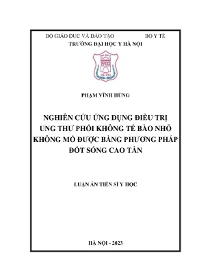 Nghiên Cứu Ứng Dụng Đốt Sóng Cao Tần Trong Điều Trị Ung 