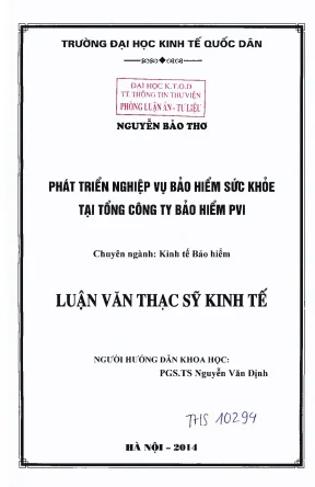 Phát Triển Ngành Bảo Hiểm Sức Khỏe Tại Tổng Công Ty Bảo 