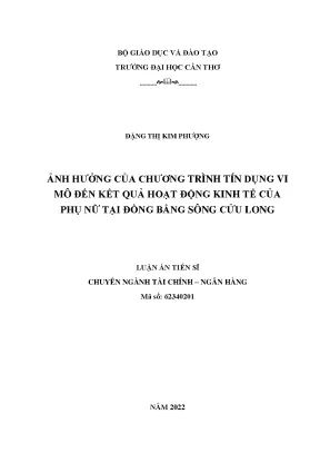 Tín Dụng Vi Mô và Tác Động Đến Kinh Tế Phụ Nữ Tại Đồng