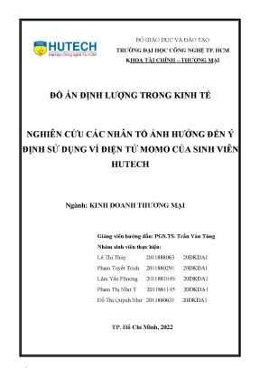 Nghiên Cứu Nhân Tố Ảnh Hưởng Đến Ý Định Sử Dụng Ví Điện
