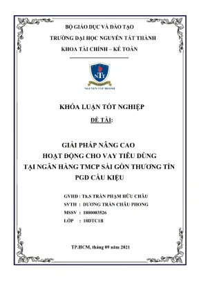 Giải Pháp Nâng Cao Hoạt Động Cho Vay Tiêu Dùng Tại Sacombank