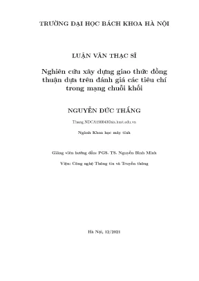 Nghiên Cứu Giao Thức Đồng Thuận Trong Mạng Chuỗi Khối