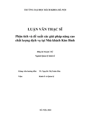 Nâng cao chất lượng dịch vụ tại Nhà khách Kim Bình