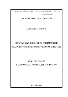 Giáo Dục Đạo Đức Cách Mạng Cho Đoàn Viên Thanh Niên Tại