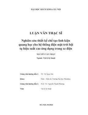Nghiên cứu thiết kế linh kiện quang học cho hệ thống