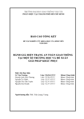 Đánh Giá An Toàn Giao Thông Tại Trường Học: Nghiên Cứu 
