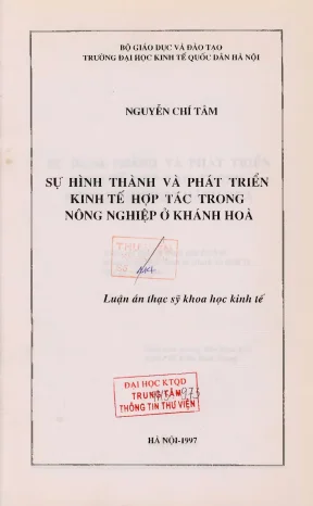 Phát Triển Kinh Tế Hợp Tác Trong Nông Nghiệp Tại Khánh Hòa