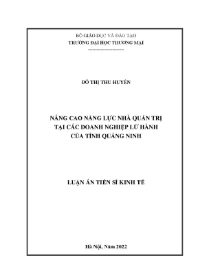 Nâng Cao Năng Lực Nhà Quản Trị Doanh Nghiệp Lữ Hành Tại