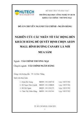 Nghiên Cứu Các Nhân Tố Ảnh Hưởng Đến Quyết Định Chọn 