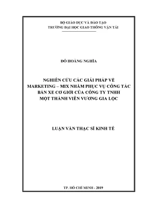Giải Pháp Marketing-Mix Cho Công Tác Bán Xe Cơ Giới Tại