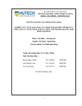 Nghiên Cứu Sự Hài Lòng Của Khách Hàng Đối Với Dịch Vụ
