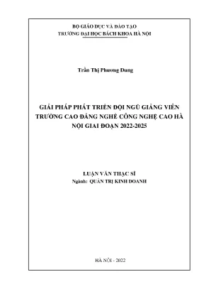 Giải pháp phát triển đội ngũ giảng viên trường Cao đẳng 