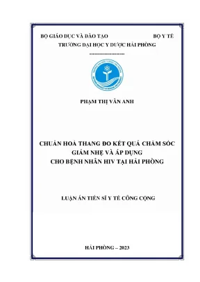 Chuẩn hóa thang đo chăm sóc giảm nhẹ cho bệnh nhân HIV