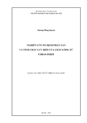 Nghiên Cứu Tính Chất Lưu Biến và Ổn Định Phân Tán Chất