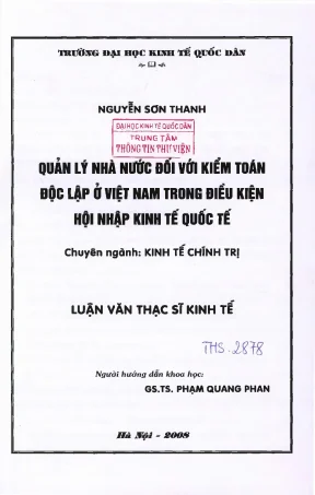 Quản Lý Nhà Nước và Kiểm Toán Độc Lập tại Việt Nam trong