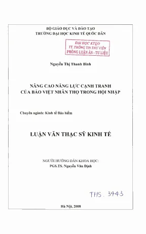 Nâng Cao Năng Lực Cạnh Tranh Của Bảo Việt Nhân Thọ Trong 