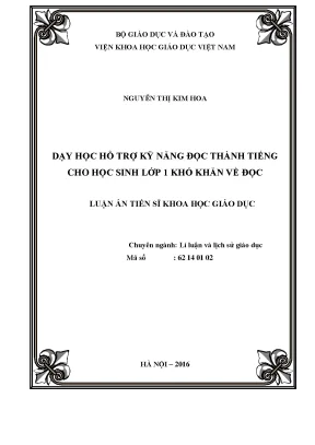 Hỗ Trợ Kỹ Năng Đọc Thành Tiếng Cho Học Sinh Lớp 1 Khó 