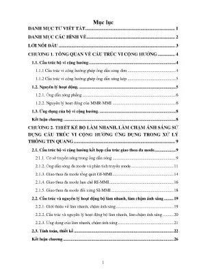 Thiết Kế và Ứng Dụng Bộ Vi Cộng Hưởng Trong Xử Lý Thông 