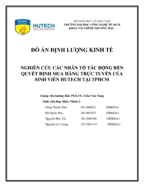 Nghiên Cứu Các Nhân Tố Ảnh Hưởng Đến Quyết Định Mua Hàng 