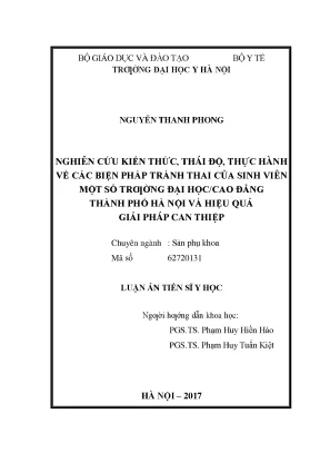 Nghiên Cứu Kiến Thức và Thực Hành Về Biện Pháp Tránh