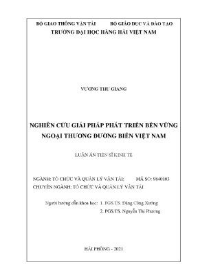 Giải Pháp Phát Triển Bền Vững Ngoại Thương Đường Biển