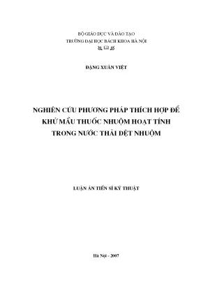 Nghiên Cứu Phương Pháp Thích Hợp Để Khử Mùi Thuốc Nhuộm