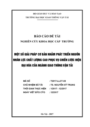 Phát Triển Nguồn Nhân Lực Chất Lượng Cao Trong Ngành