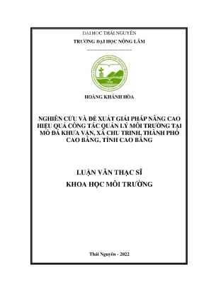 Giải Pháp Nâng Cao Hiệu Quả Quản Lý Môi Trường Tại Mỏ Đá