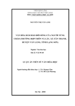 Văn Hóa Đảm Bảo Đời Sống Của Người Nùng Cháo Tại Thôn Nà