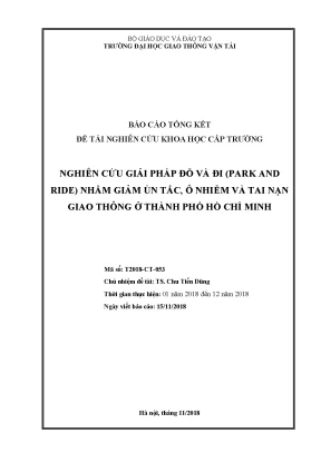 Giải Pháp Đỗ Và Đi Nhằm Giảm Tắc Nghẽn Giao Thông Tại