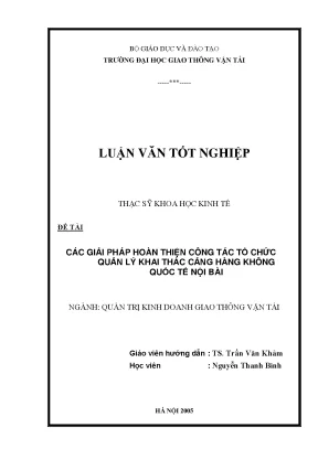 Giải Pháp Tổ Chức Quản Lý Khai Thác Cảng Hàng Không Quốc