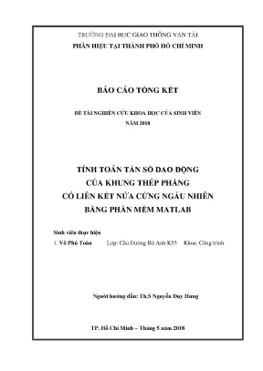 Tính Toán Tần Số Dao Động Khung Thép Phẳng Bằng MATLAB