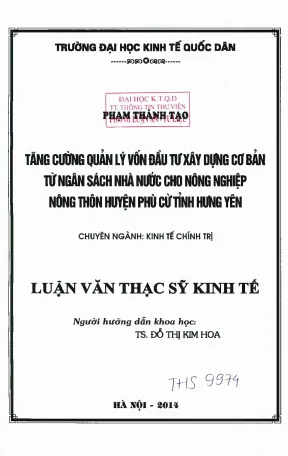 Tăng Cường Quản Lý Vốn Đầu Tư Xây Dựng Cơ Bản Từ Ngân
