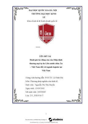 Tác Động Của Hiệp Định EVFTA Đến Ngành Logistics Tại 