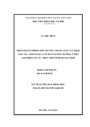 Kiểm Soát Ô Nhiễm Môi Trường Trong Khai Thác Đá Tại