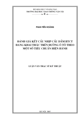 Đánh giá kết cấu nhịp cầu BTCT theo tiêu chuẩn hiện hành