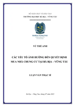 Các Yếu Tố Ảnh Hưởng Đến Quyết Định Mua Nhà Chung Cư Tại